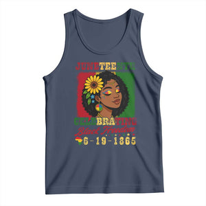 Juneteenth 1865 Black Freedom Celebration Tank Top Afrocentric Pride Melanin Girl TS02 Navy Print Your Wear