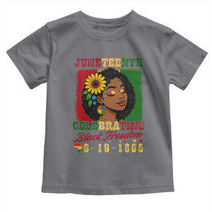 Juneteenth 1865 Black Freedom Celebration Toddler T Shirt Afrocentric Pride Melanin Girl TS02 Charcoal Print Your Wear