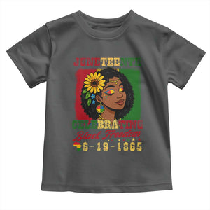 Juneteenth 1865 Black Freedom Celebration Toddler T Shirt Afrocentric Pride Melanin Girl TS02 Dark Heather Print Your Wear