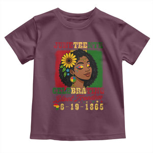 Juneteenth 1865 Black Freedom Celebration Toddler T Shirt Afrocentric Pride Melanin Girl TS02 Maroon Print Your Wear
