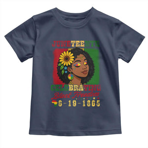 Juneteenth 1865 Black Freedom Celebration Toddler T Shirt Afrocentric Pride Melanin Girl TS02 Navy Print Your Wear
