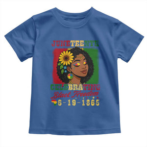 Juneteenth 1865 Black Freedom Celebration Toddler T Shirt Afrocentric Pride Melanin Girl TS02 Royal Blue Print Your Wear