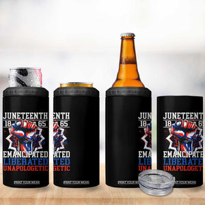 Juneteenth 1865 Emancipated Liberated Unapologetic 4 in 1 Can Cooler Tumbler Hand Fist Juneteenth Flag TS11 Print Your Wear