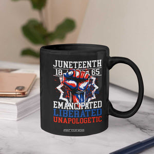 Juneteenth 1865 Emancipated Liberated Unapologetic Coffee Mug Hand Fist Juneteenth Flag TS11 Print Your Wear