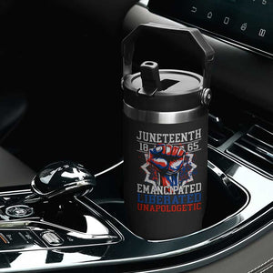 Juneteenth 1865 Emancipated Liberated Unapologetic Flip Straw Tumbler Hand Fist Juneteenth Flag TS11 Print Your Wear