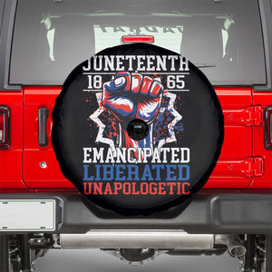 Juneteenth 1865 Emancipated Liberated Unapologetic Spare Tire Cover Hand Fist Juneteenth Flag TS11 Black Print Your Wear
