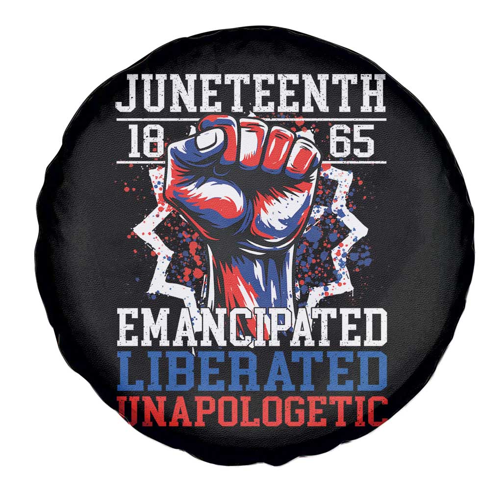 Juneteenth 1865 Emancipated Liberated Unapologetic Spare Tire Cover Hand Fist Juneteenth Flag TS11 Print Your Wear