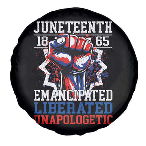Juneteenth 1865 Emancipated Liberated Unapologetic Spare Tire Cover Hand Fist Juneteenth Flag TS11 Print Your Wear