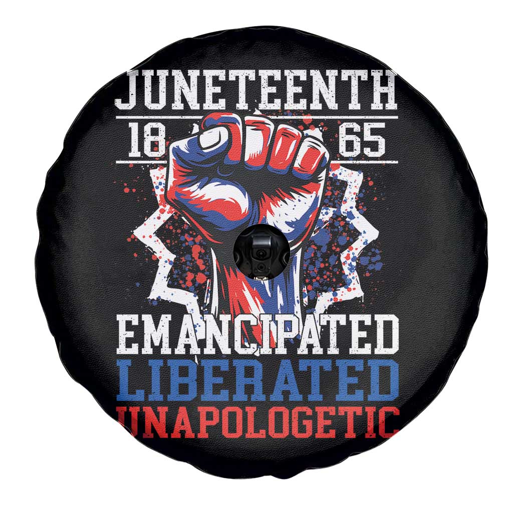Juneteenth 1865 Emancipated Liberated Unapologetic Spare Tire Cover Hand Fist Juneteenth Flag TS11 Print Your Wear
