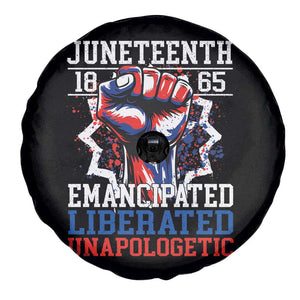 Juneteenth 1865 Emancipated Liberated Unapologetic Spare Tire Cover Hand Fist Juneteenth Flag TS11 Print Your Wear