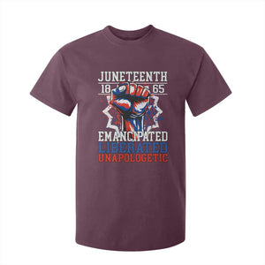 Juneteenth 1865 Emancipated Liberated Unapologetic T Shirt For Kid Hand Fist Juneteenth Flag TS11 Maroon Print Your Wear