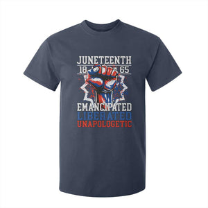 Juneteenth 1865 Emancipated Liberated Unapologetic T Shirt For Kid Hand Fist Juneteenth Flag TS11 Navy Print Your Wear