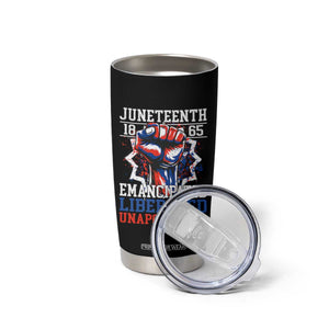 Juneteenth 1865 Emancipated Liberated Unapologetic Tumbler Cup Hand Fist Juneteenth Flag TS11 Print Your Wear