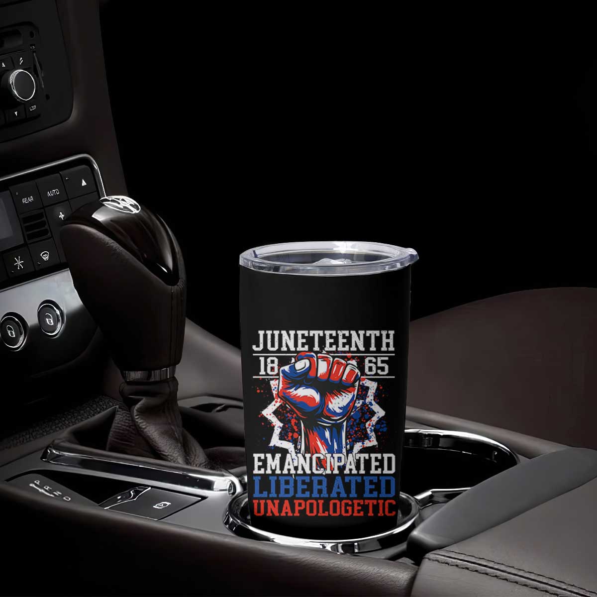 Juneteenth 1865 Emancipated Liberated Unapologetic Tumbler Cup Hand Fist Juneteenth Flag TS11 Print Your Wear