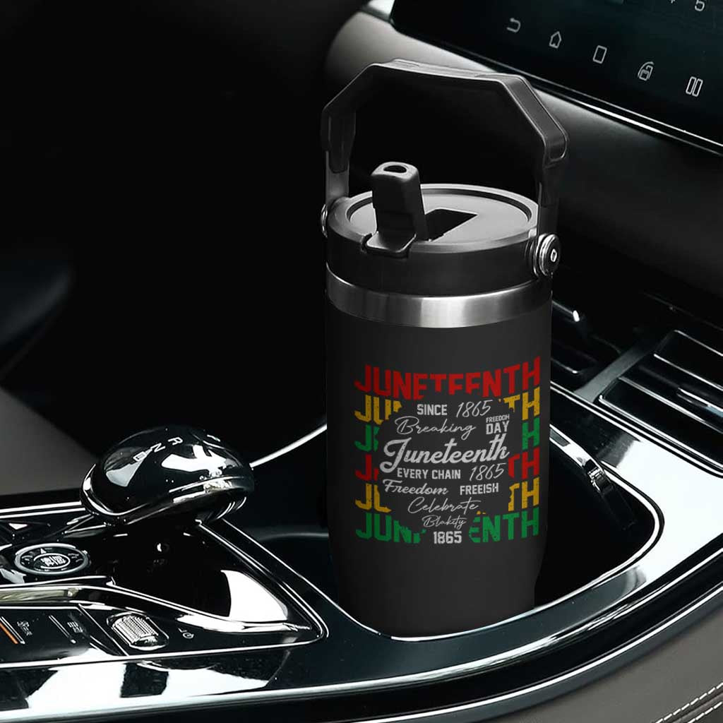 Juneteenth 1865 Flip Straw Tumbler Celebrate Black Freedom Breaking Every Chain TS02 Print Your Wear