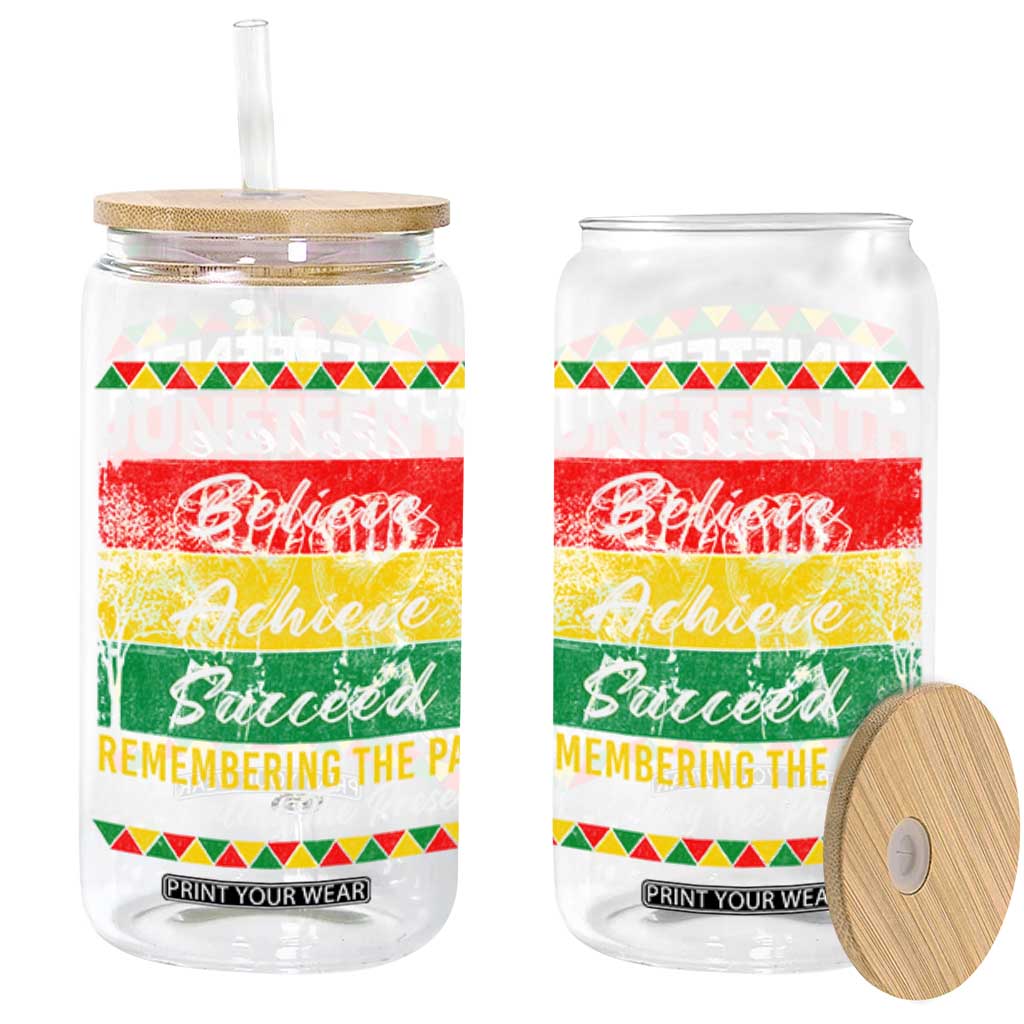 Juneteenth 1865 Glass Can Remembering The Past Black Freedom African Independence Day TS10 Black Print Your Wear