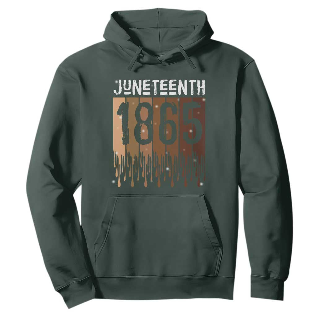 Juneteenth 1865 Hoodie June 19th Celebrating Black Freedom Melanin TS10 Dark Forest Green Print Your Wear