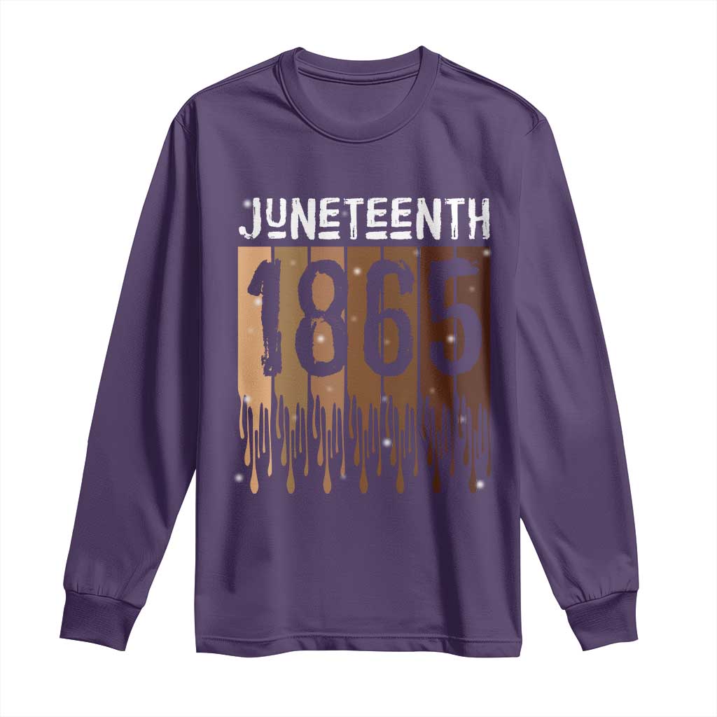 Juneteenth 1865 Long Sleeve Shirt June 19th Celebrating Black Freedom Melanin TS10 Purple Print Your Wear