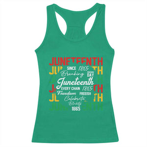 Juneteenth 1865 Racerback Tank Top Celebrate Black Freedom Breaking Every Chain TS02 Irish Green Print Your Wear