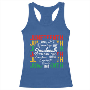 Juneteenth 1865 Racerback Tank Top Celebrate Black Freedom Breaking Every Chain TS02 Royal Blue Print Your Wear