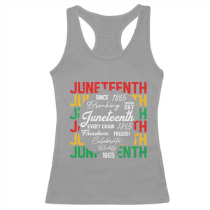Juneteenth 1865 Racerback Tank Top Celebrate Black Freedom Breaking Every Chain TS02 Sport Gray Print Your Wear