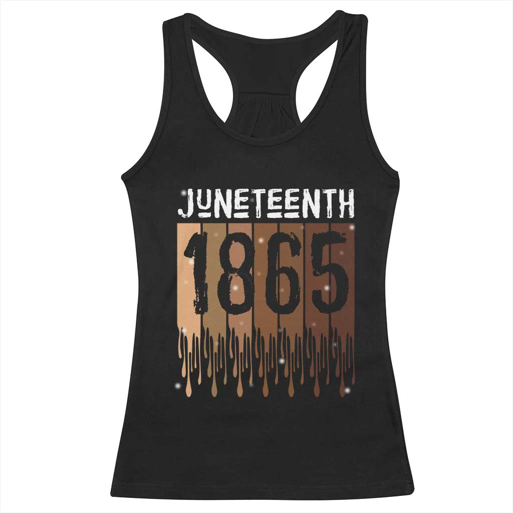 Juneteenth 1865 Racerback Tank Top June 19th Celebrating Black Freedom Melanin TS10 Black Print Your Wear