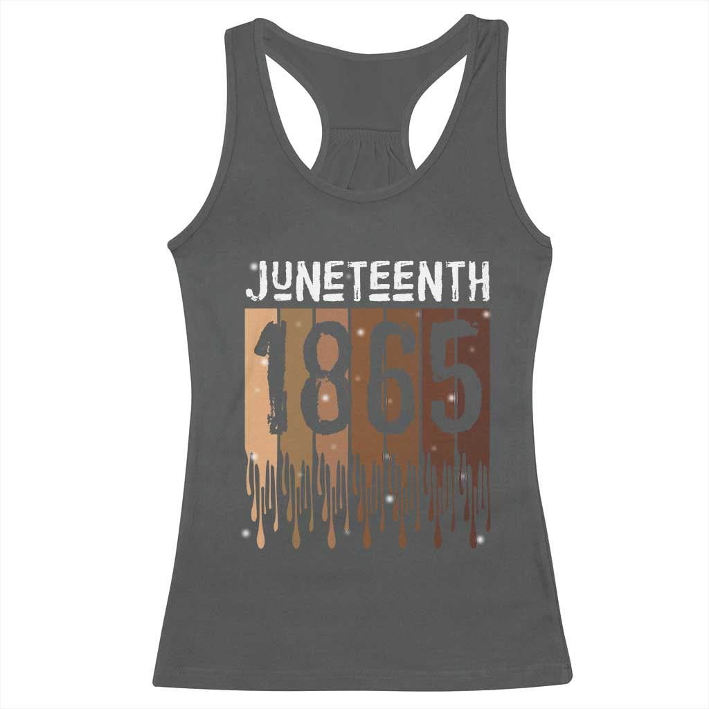 Juneteenth 1865 Racerback Tank Top June 19th Celebrating Black Freedom Melanin TS10 Dark Heather Print Your Wear