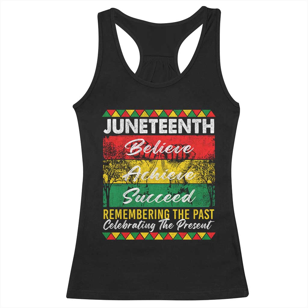 Juneteenth 1865 Racerback Tank Top Remembering The Past Black Freedom African Independence Day TS10 Black Print Your Wear
