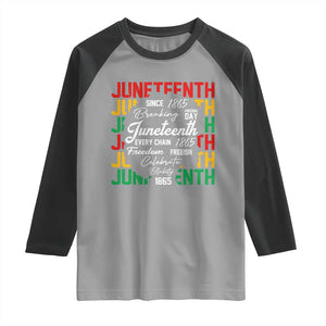 Juneteenth 1865 Raglan Shirt Celebrate Black Freedom Breaking Every Chain TS02 Sport Gray Black Print Your Wear