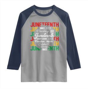 Juneteenth 1865 Raglan Shirt Celebrate Black Freedom Breaking Every Chain TS02 Sport Gray Navy Print Your Wear