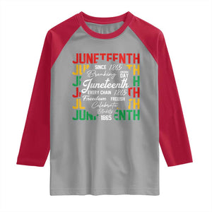 Juneteenth 1865 Raglan Shirt Celebrate Black Freedom Breaking Every Chain TS02 Sport Gray Red Print Your Wear