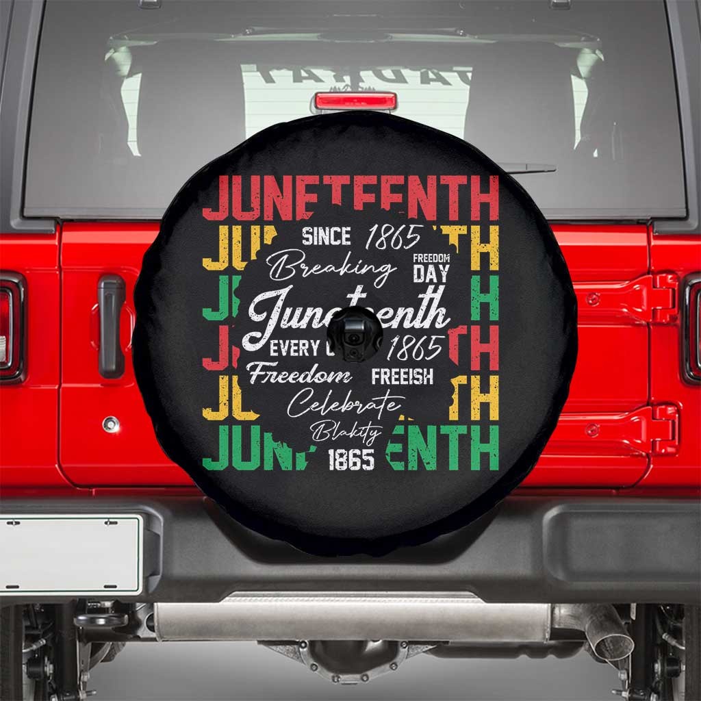 Juneteenth 1865 Spare Tire Cover Celebrate Black Freedom Breaking Every Chain TS02 Black Print Your Wear