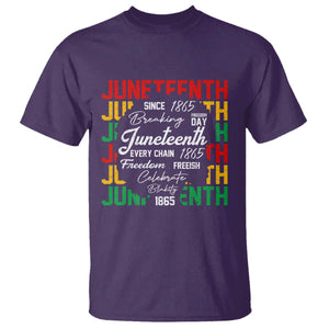 Juneteenth 1865 T Shirt Celebrate Black Freedom Breaking Every Chain TS02 Purple Print Your Wear