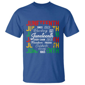 Juneteenth 1865 T Shirt Celebrate Black Freedom Breaking Every Chain TS02 Royal Blue Print Your Wear