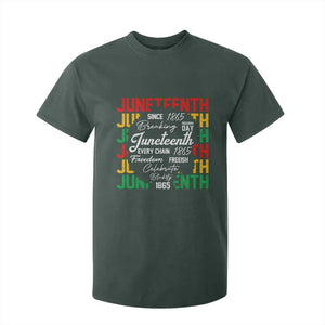 Juneteenth 1865 T Shirt For Kid Celebrate Black Freedom Breaking Every Chain TS02 Dark Forest Green Print Your Wear