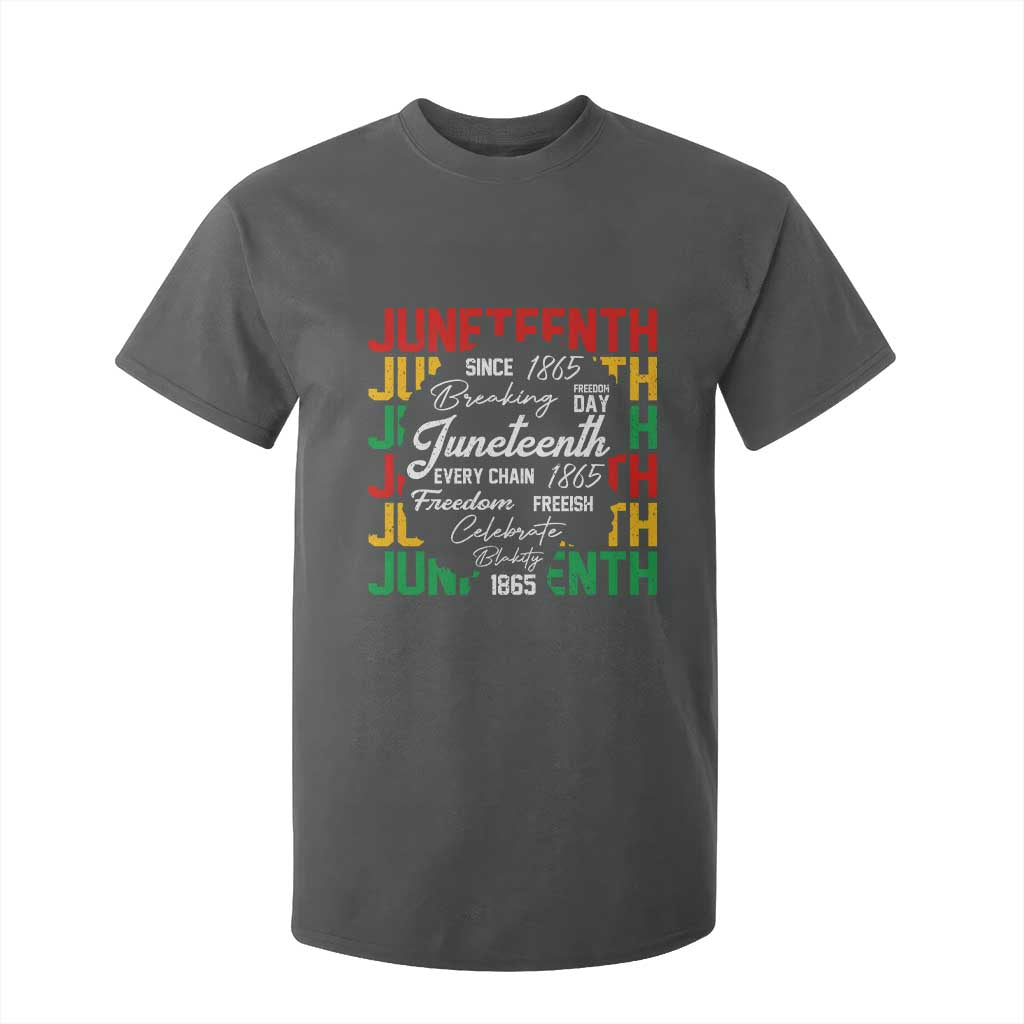Juneteenth 1865 T Shirt For Kid Celebrate Black Freedom Breaking Every Chain TS02 Dark Heather Print Your Wear