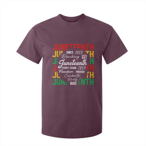 Juneteenth 1865 T Shirt For Kid Celebrate Black Freedom Breaking Every Chain TS02 Maroon Print Your Wear