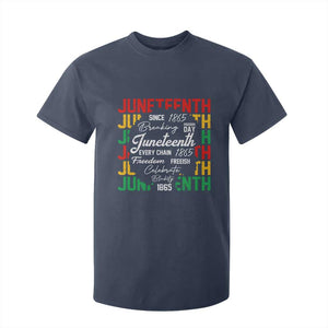 Juneteenth 1865 T Shirt For Kid Celebrate Black Freedom Breaking Every Chain TS02 Navy Print Your Wear