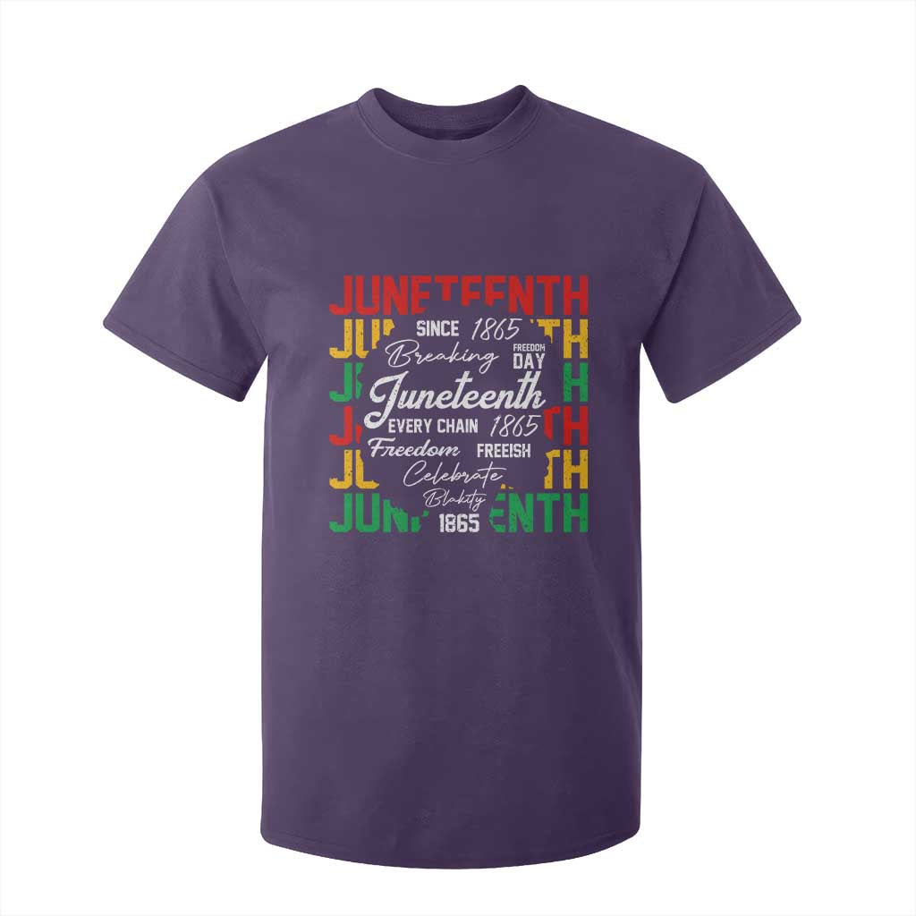 Juneteenth 1865 T Shirt For Kid Celebrate Black Freedom Breaking Every Chain TS02 Purple Print Your Wear