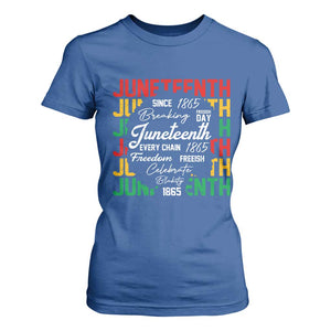 Juneteenth 1865 T Shirt For Women Celebrate Black Freedom Breaking Every Chain TS02 Royal Blue Print Your Wear
