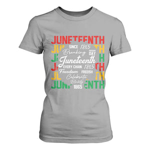 Juneteenth 1865 T Shirt For Women Celebrate Black Freedom Breaking Every Chain TS02 Sport Gray Print Your Wear