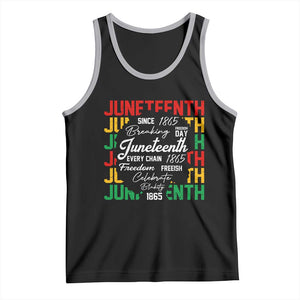 Juneteenth 1865 Tank Top Celebrate Black Freedom Breaking Every Chain TS02 Black Athletic Heather Print Your Wear