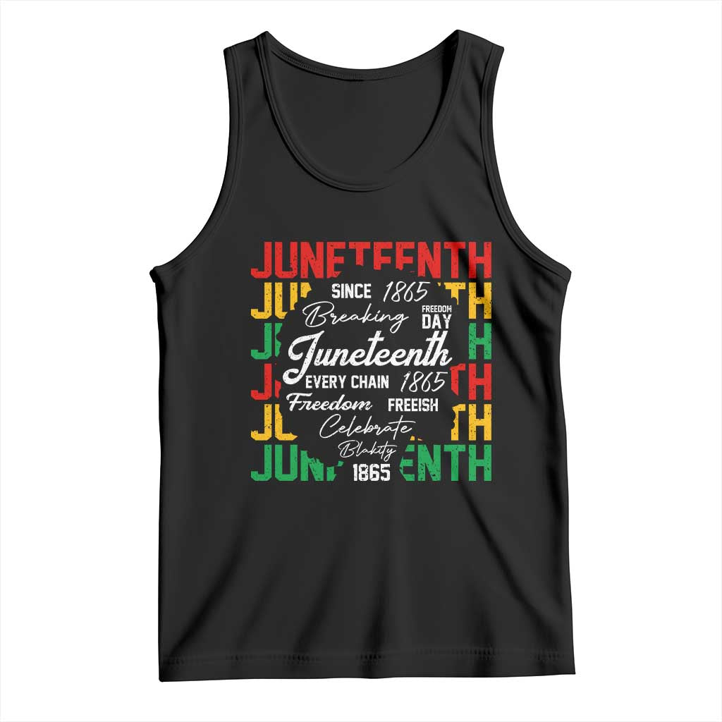 Juneteenth 1865 Tank Top Celebrate Black Freedom Breaking Every Chain TS02 Black Print Your Wear