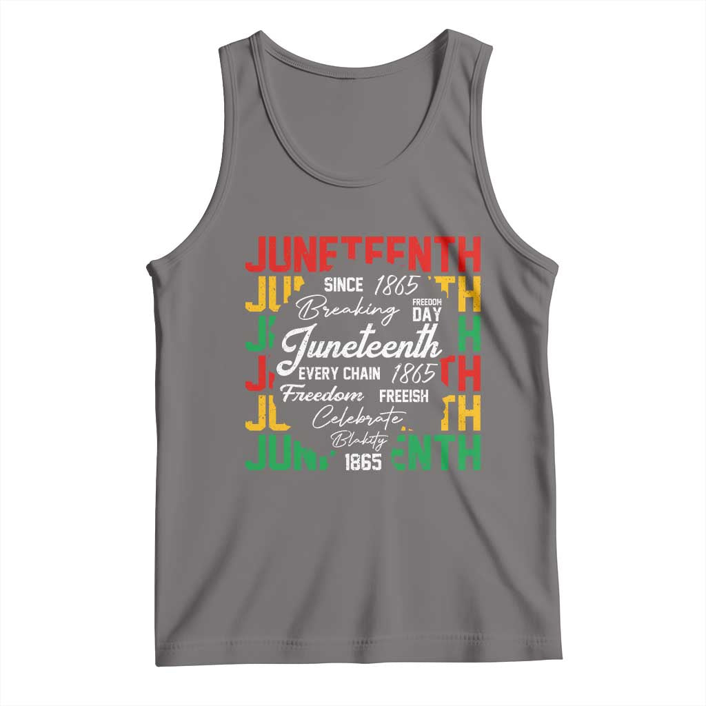 Juneteenth 1865 Tank Top Celebrate Black Freedom Breaking Every Chain TS02 Deep Heather Print Your Wear