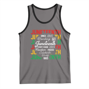 Juneteenth 1865 Tank Top Celebrate Black Freedom Breaking Every Chain TS02 Deep Heather Black Print Your Wear