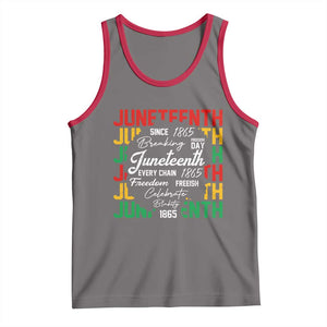 Juneteenth 1865 Tank Top Celebrate Black Freedom Breaking Every Chain TS02 Deep Heather Red Print Your Wear