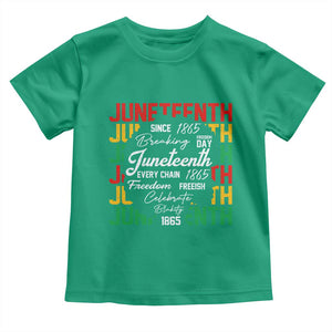 Juneteenth 1865 Toddler T Shirt Celebrate Black Freedom Breaking Every Chain TS02 Irish Green Print Your Wear