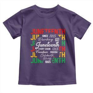 Juneteenth 1865 Toddler T Shirt Celebrate Black Freedom Breaking Every Chain TS02 Purple Print Your Wear