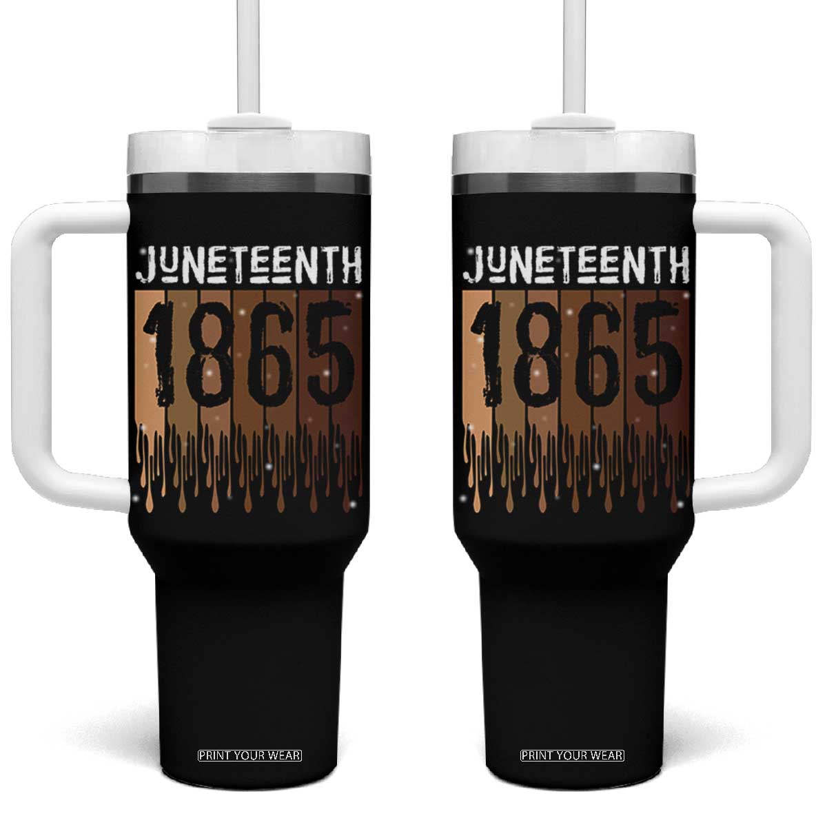 Juneteenth 1865 Tumbler With Handle June 19th Celebrating Black Freedom Melanin TS10 One Size: 40 oz Black Print Your Wear