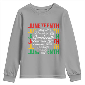 Juneteenth 1865 Youth Sweatshirt Celebrate Black Freedom Breaking Every Chain TS02 Sport Gray Print Your Wear